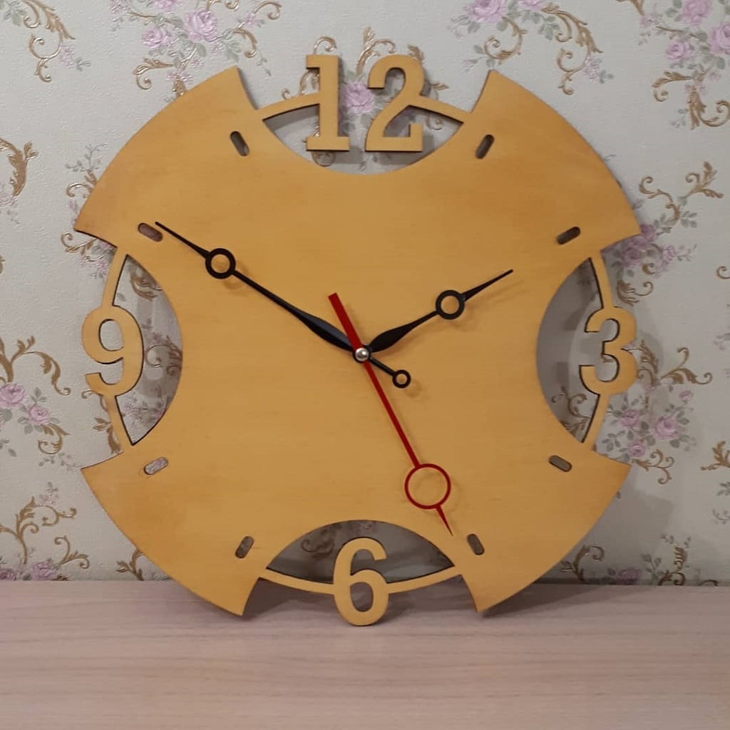 Laser Cut Elegant Wooden Wall Clock