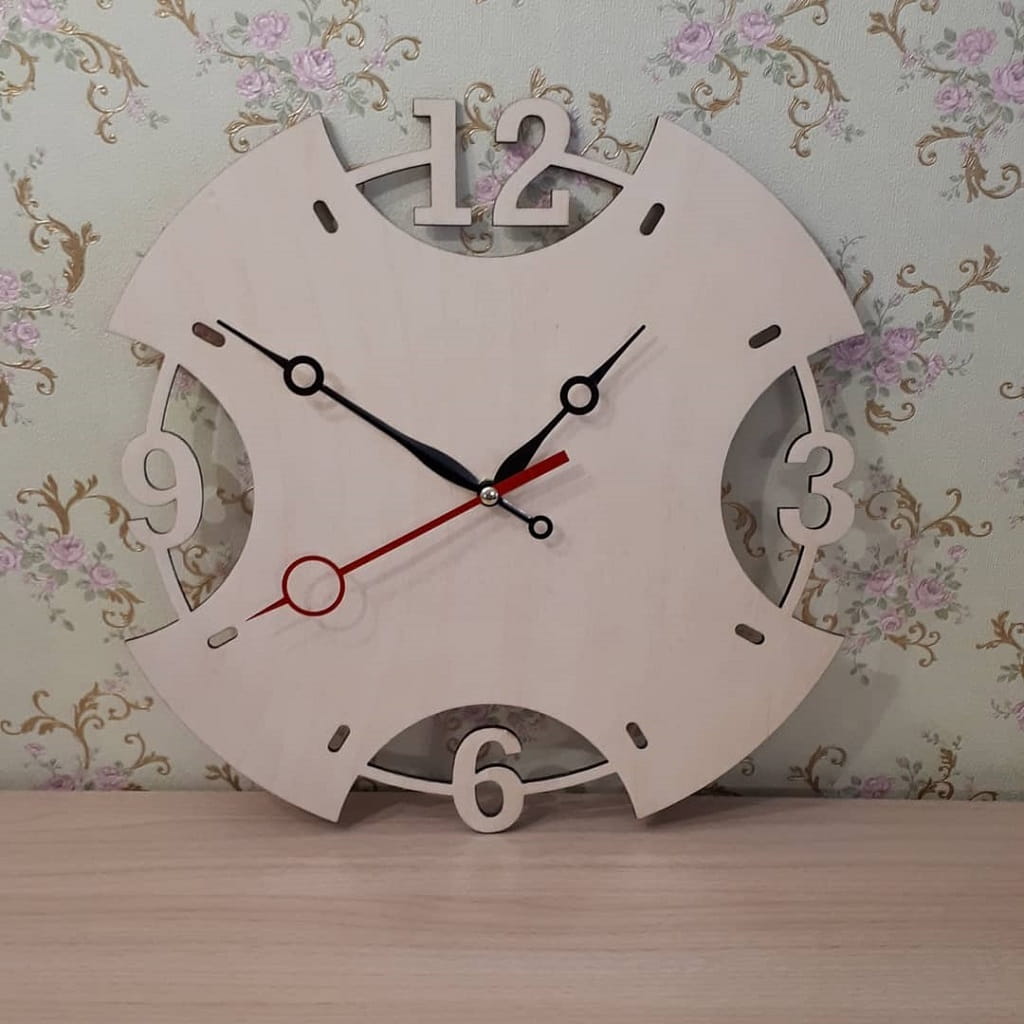 Laser Cut Elegant Wooden Wall Clock