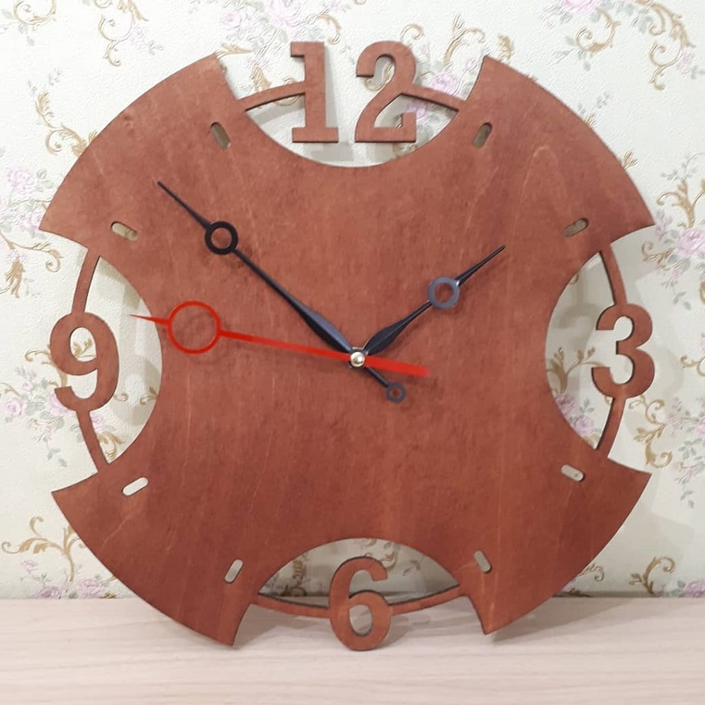 Laser Cut Elegant Wooden Wall Clock