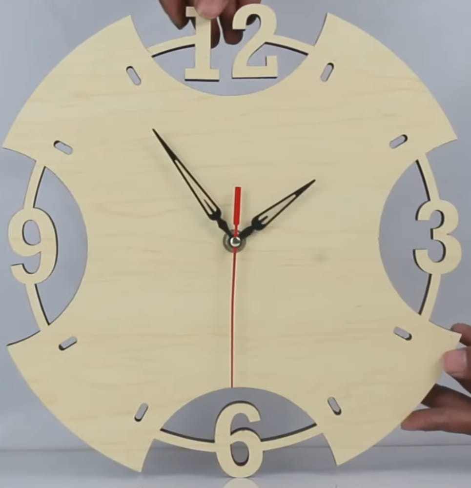 Laser Cut Elegant Wooden Wall Clock