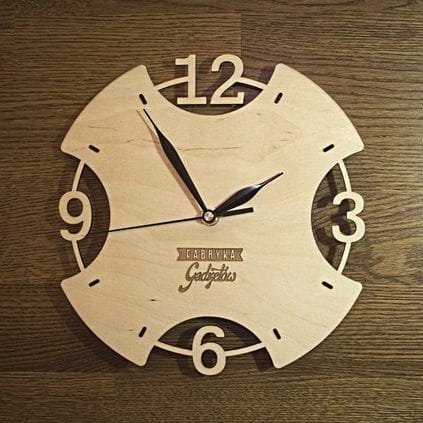Laser Cut Elegant Wooden Wall Clock