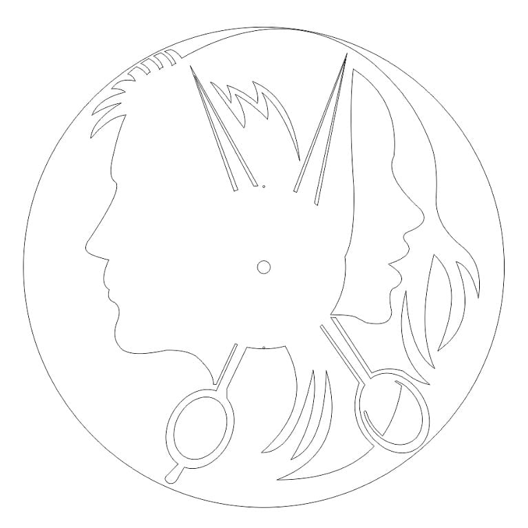 Laser Cut Hair Salon Vinyl Record Wall Clock