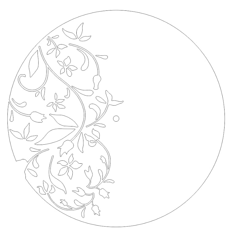 Laser Cut Half Leaf Flower Wall Clock