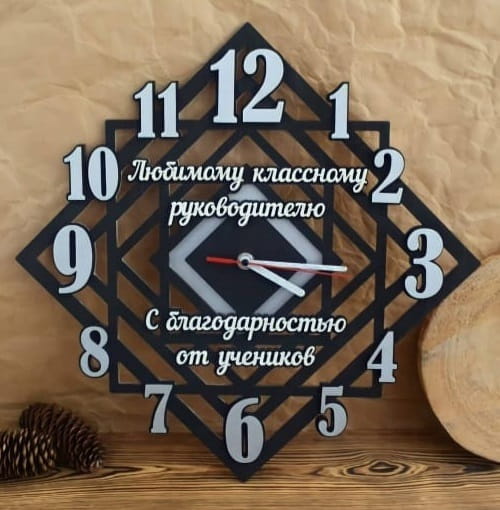 Laser Cut Interior Wall Clock for Class Teacher