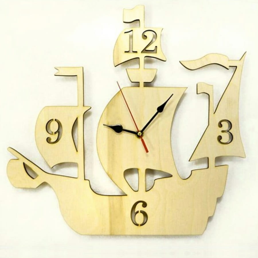 Laser Cut Sailing Ship Wall Clock