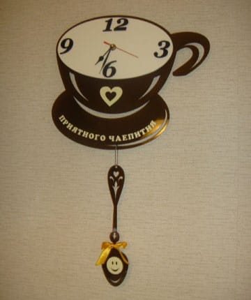 Laser Cut Coffee Cup Wall Clock Kitchen Decor