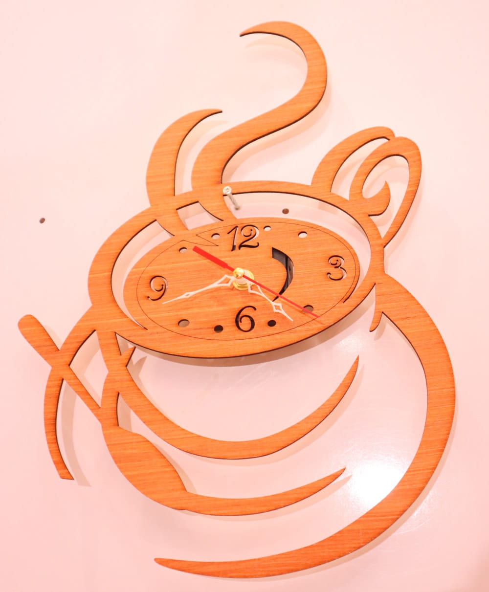 Laser Cut Coffee Wall Clock Kitchen Decor