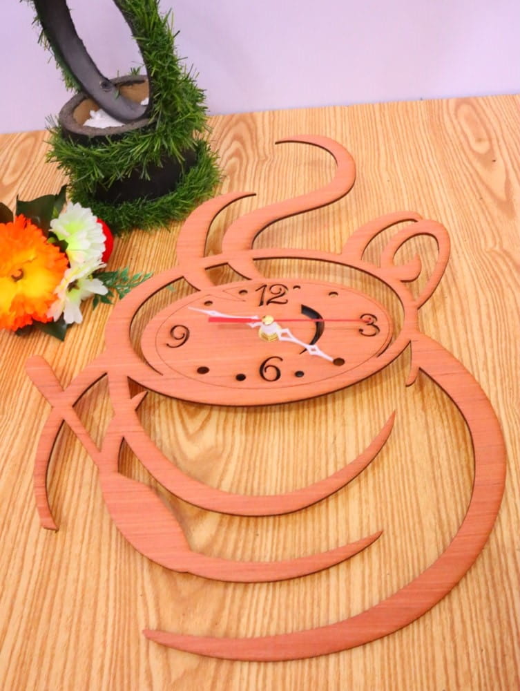 Laser Cut Coffee Wall Clock Kitchen Decor