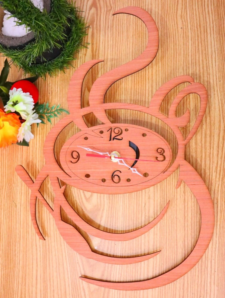 Laser Cut Coffee Wall Clock Kitchen Decor