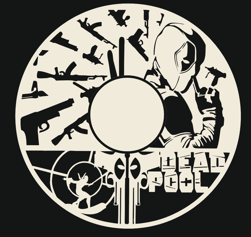 Laser Cut Deadpool Theme Wall Clock
