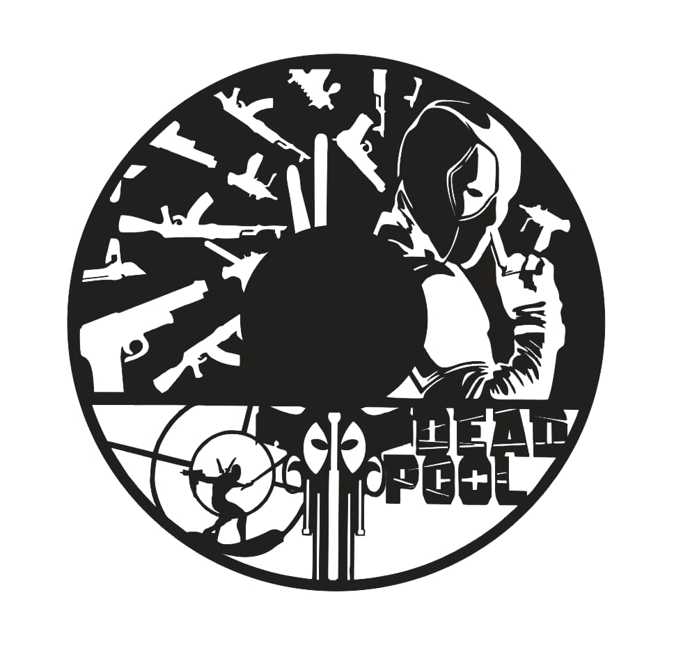 Laser Cut Deadpool Theme Wall Clock