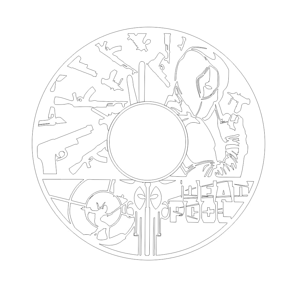 Laser Cut Deadpool Theme Wall Clock