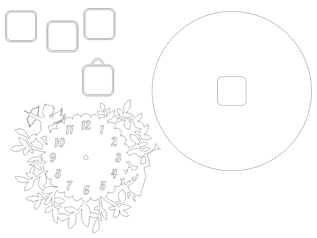 Laser Cut Floral Round Design Art Wall Clock