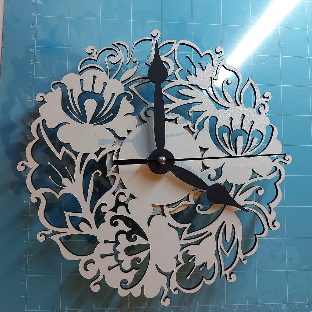 Laser Cut Flowers Clock Wall Decor