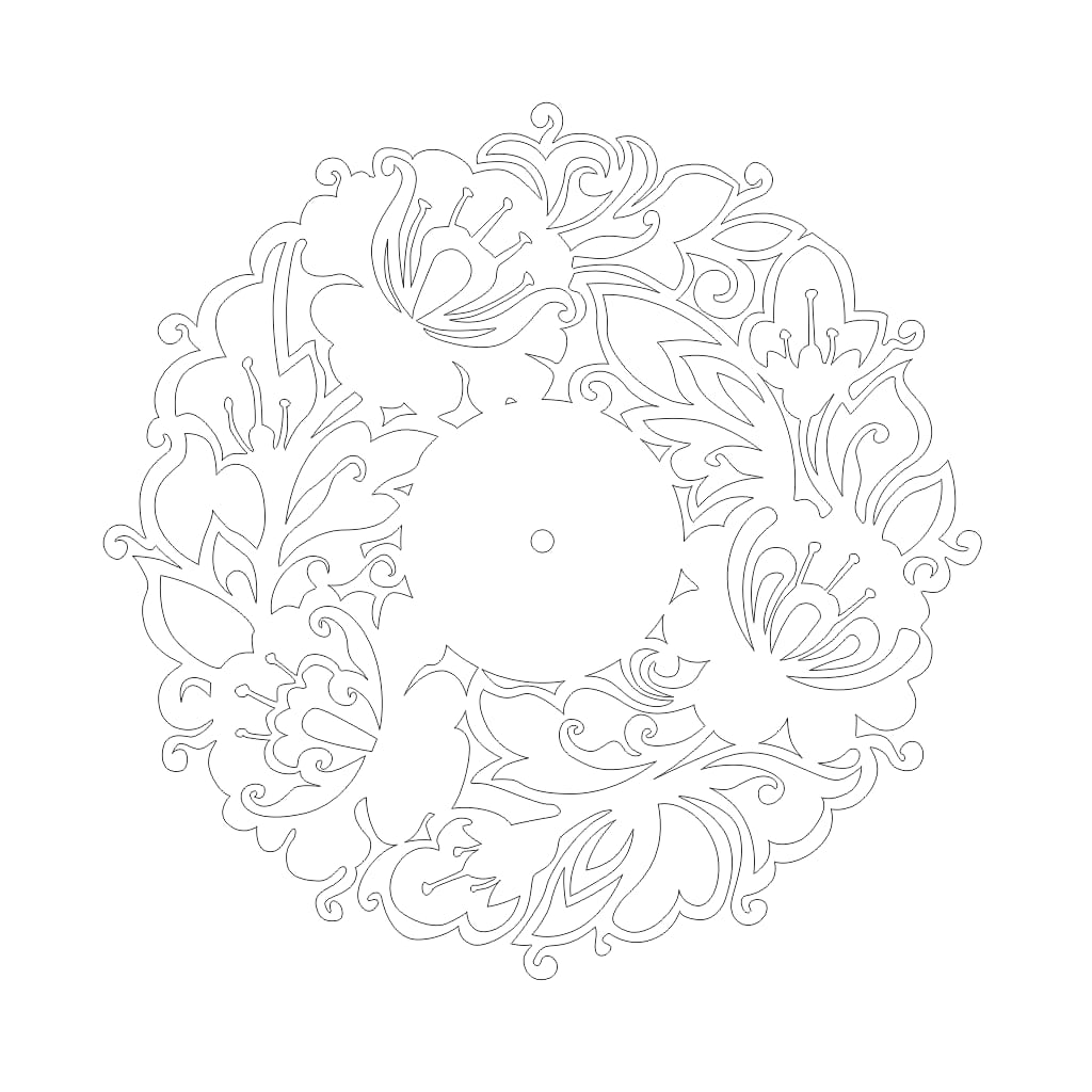 Laser Cut Flowers Clock Wall Decor