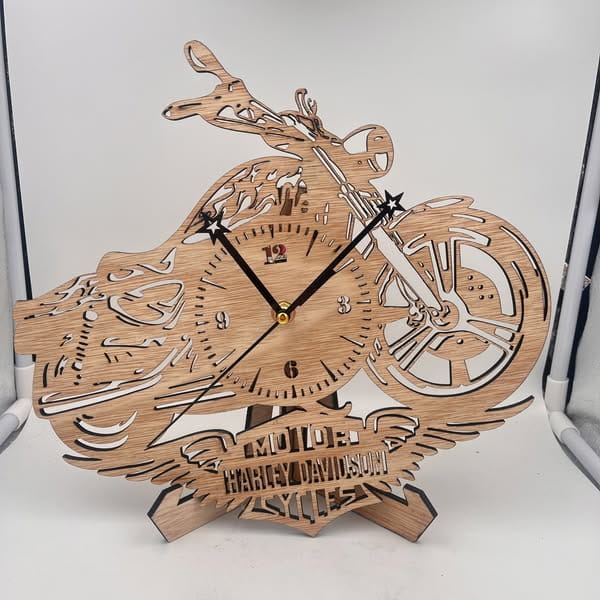 Laser Cut Harley Davidson Bike Wall Clock