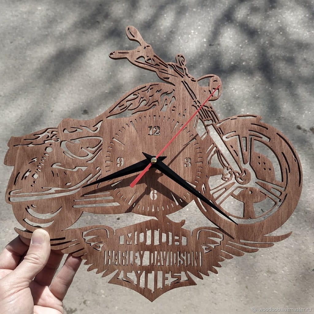 Laser Cut Harley Davidson Bike Wall Clock