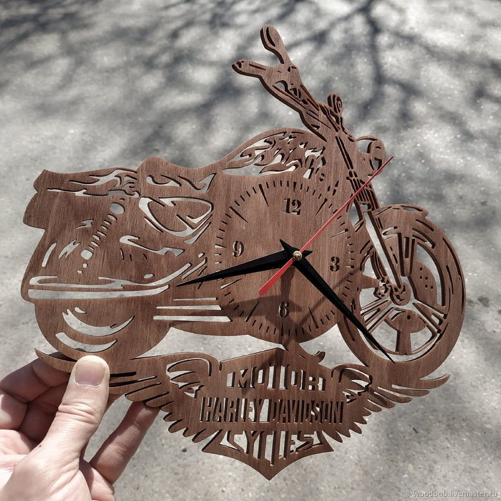Laser Cut Harley Davidson Bike Wall Clock
