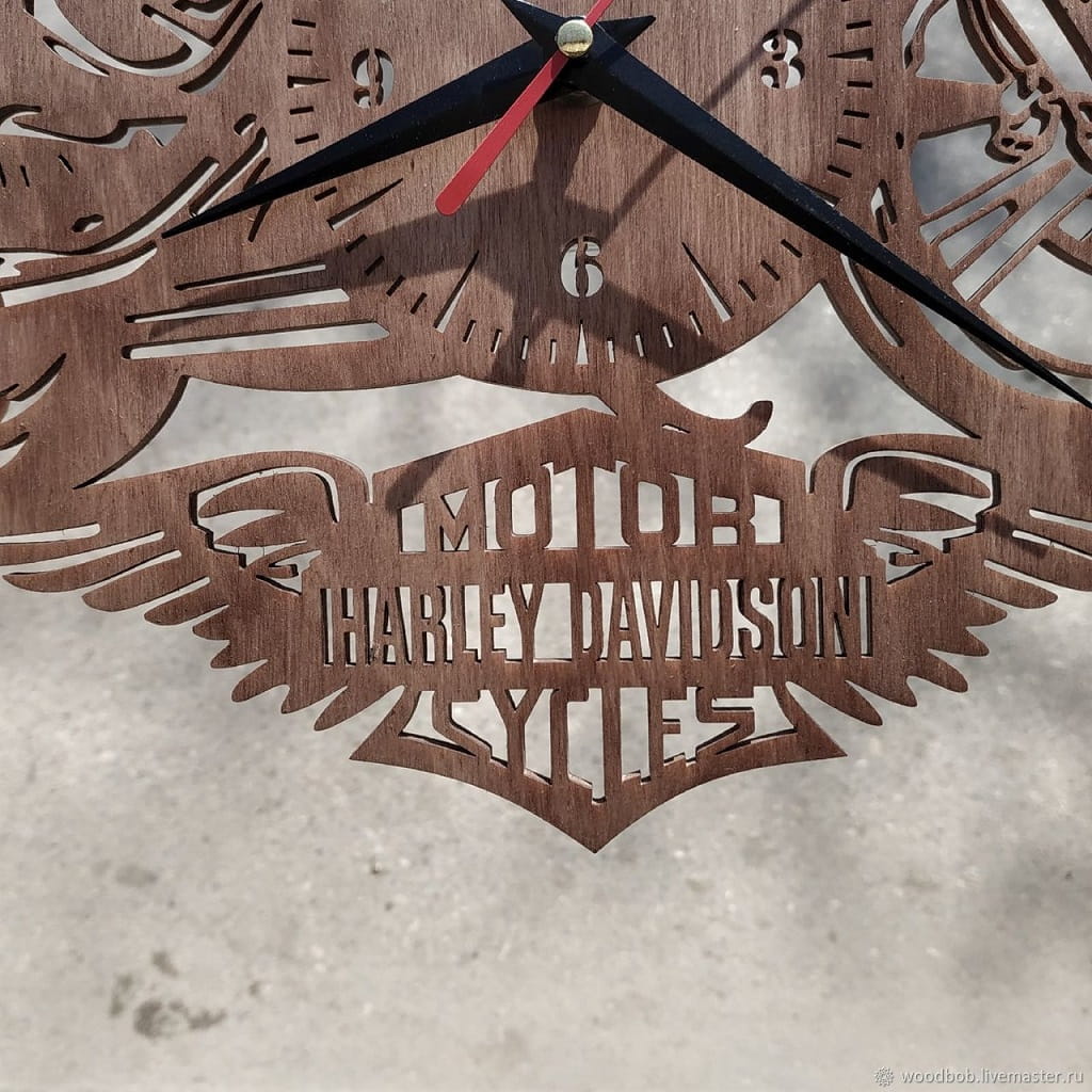 Laser Cut Harley Davidson Bike Wall Clock