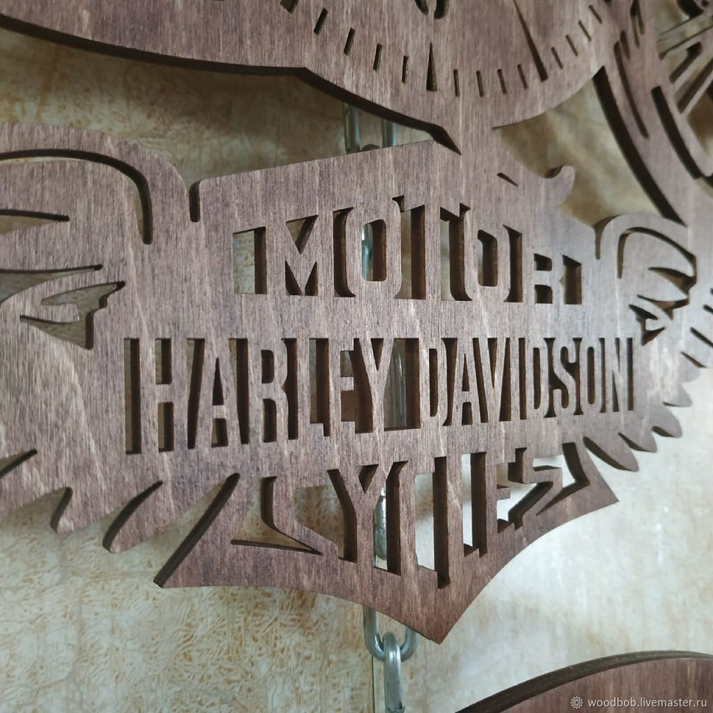 Laser Cut Harley Davidson Bike Wall Clock