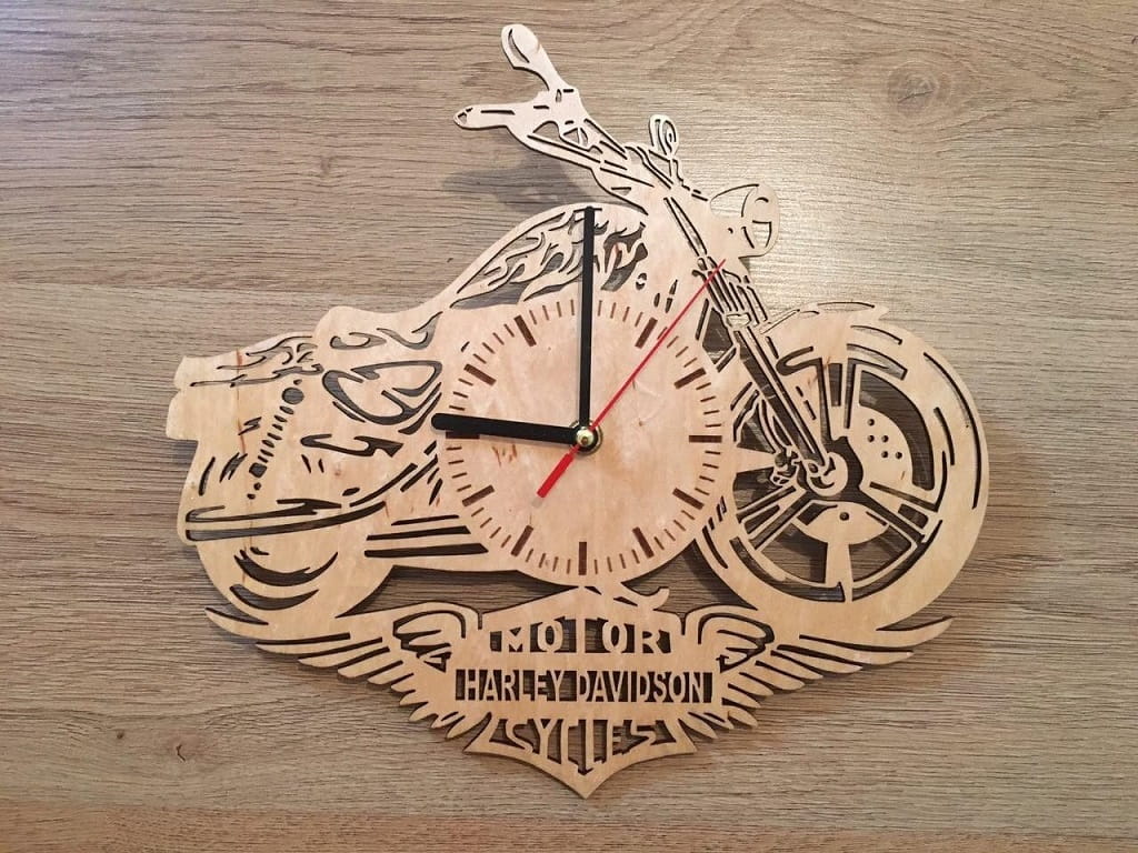 Laser Cut Harley Davidson Bike Wall Clock