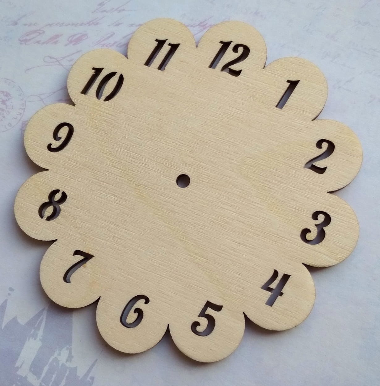 Laser Cut Flower Shape Wall Clock