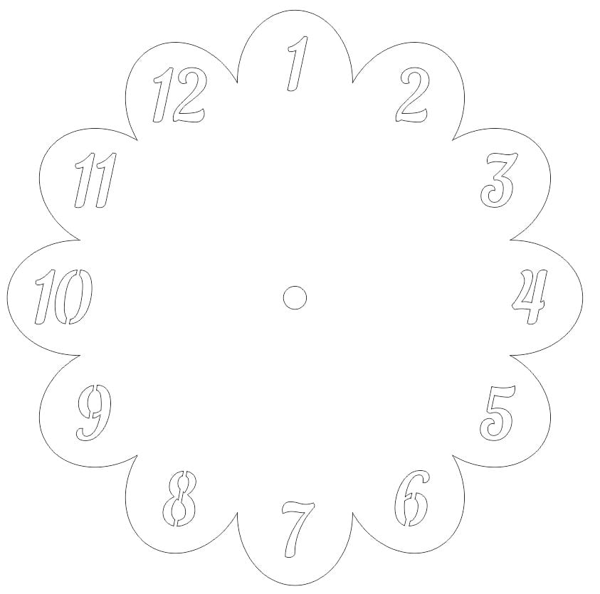 Laser Cut Flower Shape Wall Clock
