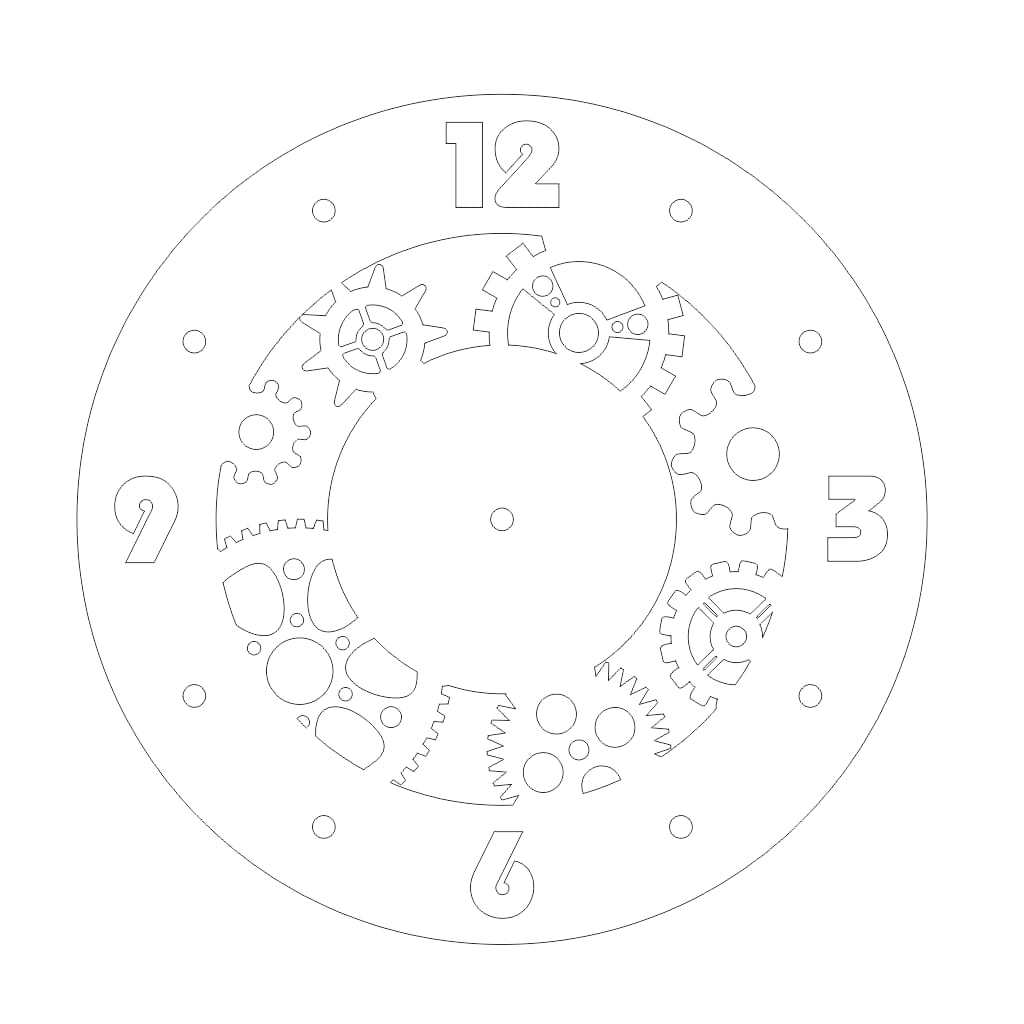 Laser Cut Steampunk Gears Wall Clock
