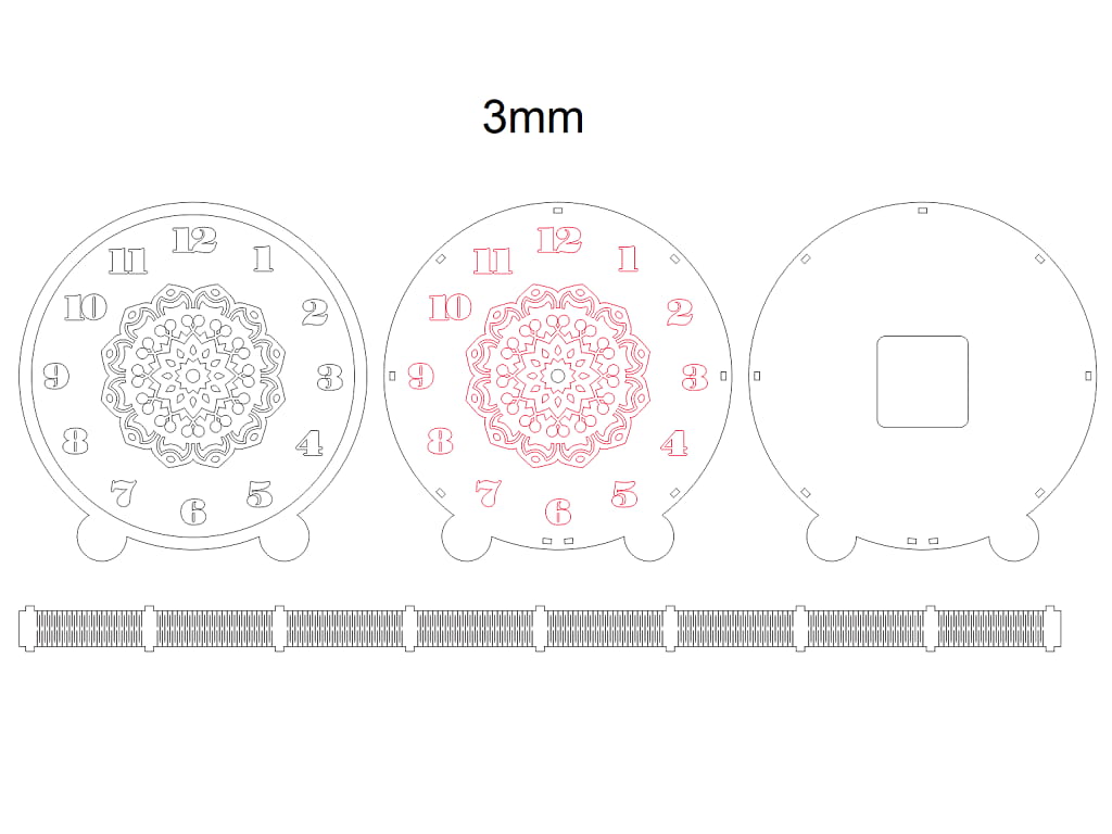 Laser Cut Vintage Decorative Table Clock