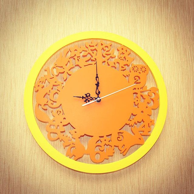 Laser Cut Birds and Animals Theme Wall Clock
