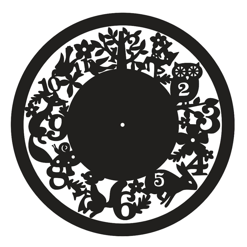 Laser Cut Birds and Animals Theme Wall Clock