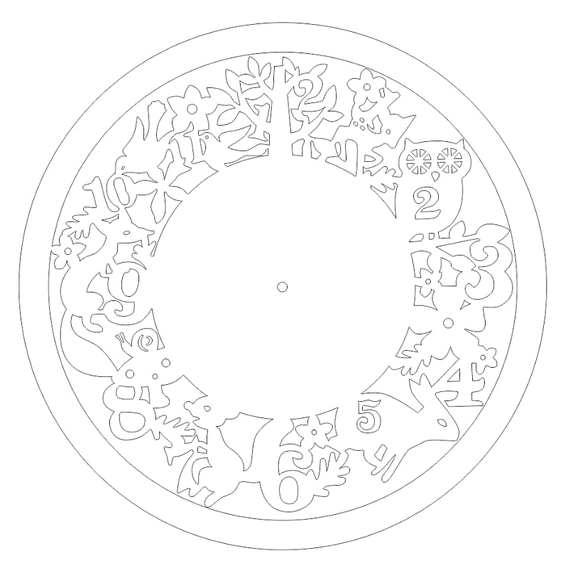 Laser Cut Birds and Animals Theme Wall Clock