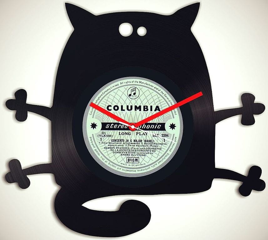 Laser Cut Grumpy Cat Vinyl Record Wall Clock