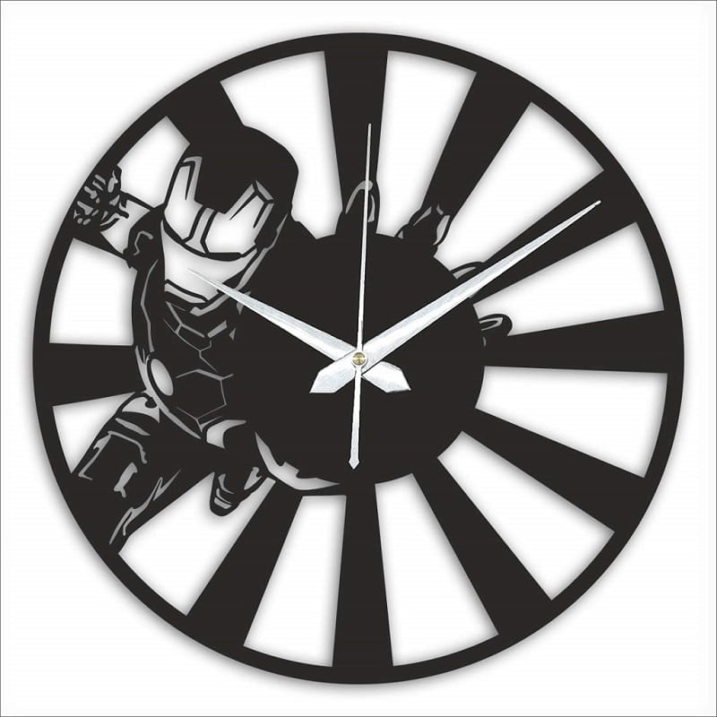 Laser Cut Iron Man Superhero Vinyl Record Wall Clock