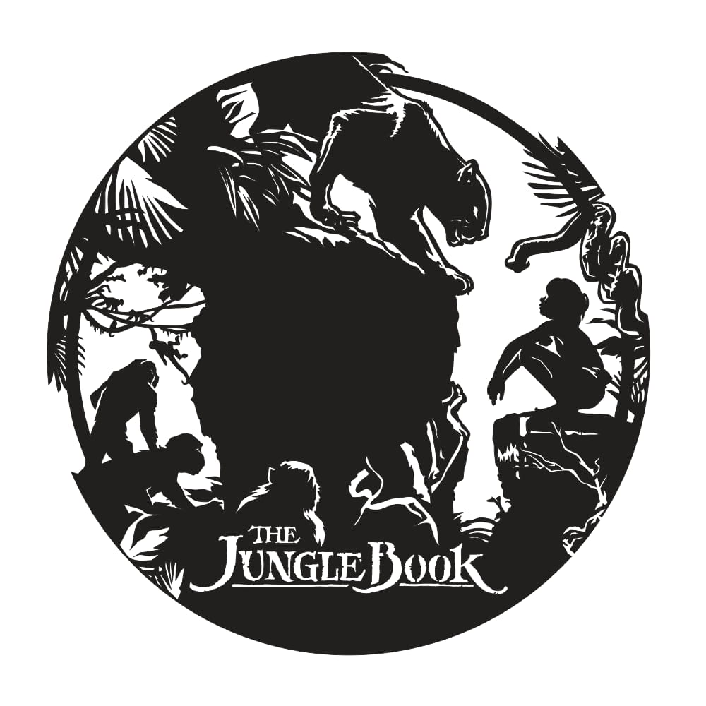 Laser Cut The Jungle Book Vinyl Record Wall Clock