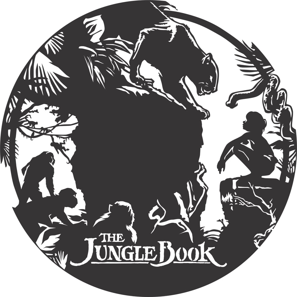 Laser Cut The Jungle Book Vinyl Record Wall Clock