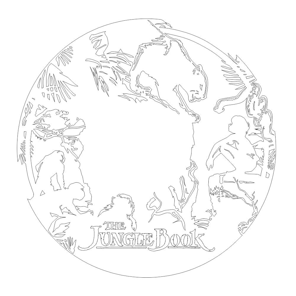 Laser Cut The Jungle Book Vinyl Record Wall Clock