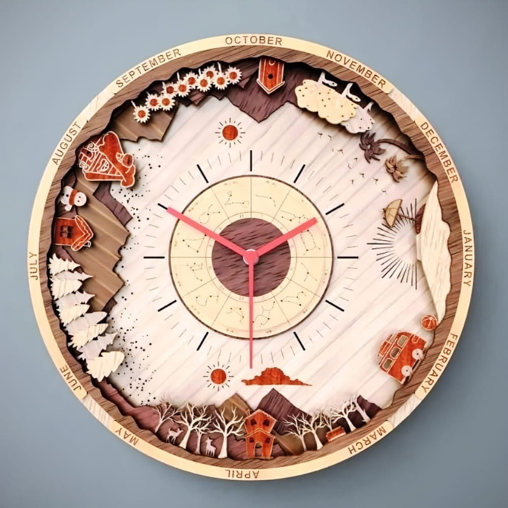 Laser Cut Multilayer Decorative Wall Clock
