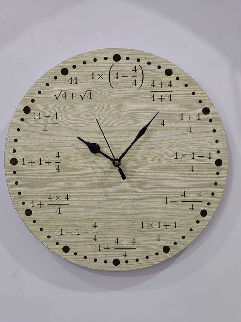 Laser Cut Math Fractions Wall Clock