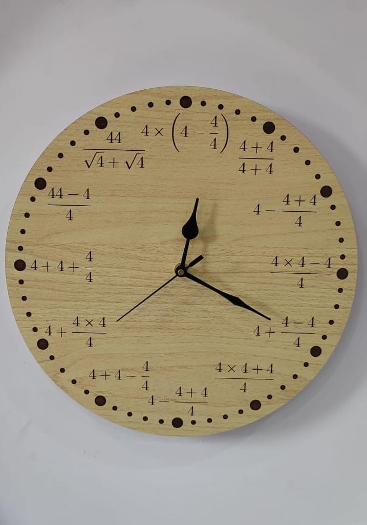 Laser Cut Math Fractions Wall Clock