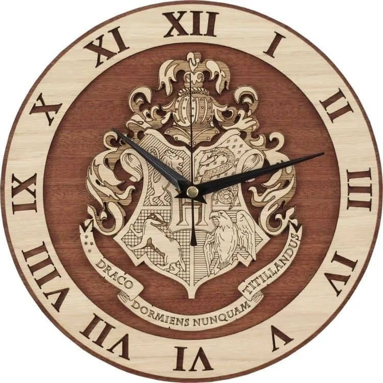 Laser Cut Harry Potter Hogwarts School Crest Wall Clock