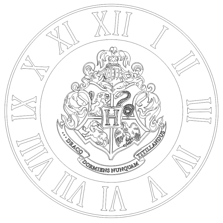 Laser Cut Harry Potter Hogwarts School Crest Wall Clock