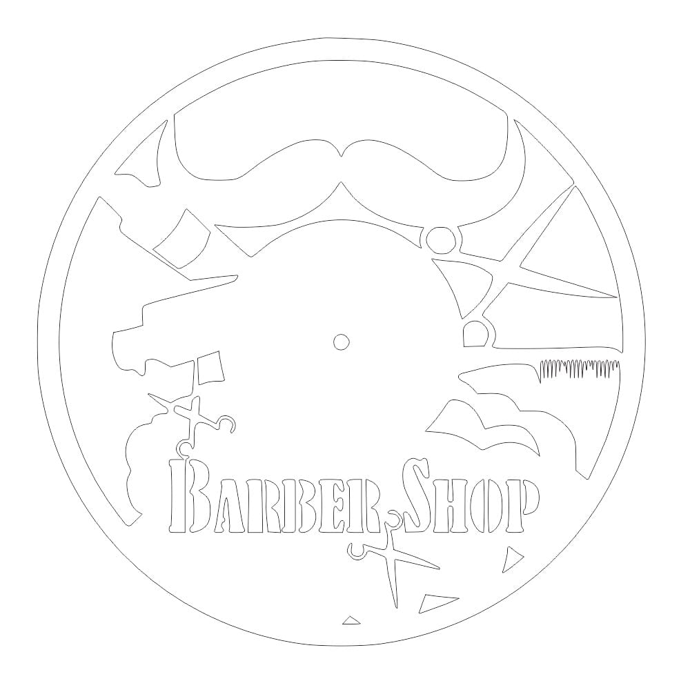 Laser Cut Barber Shop Theme Vinyl Record Wall Clock