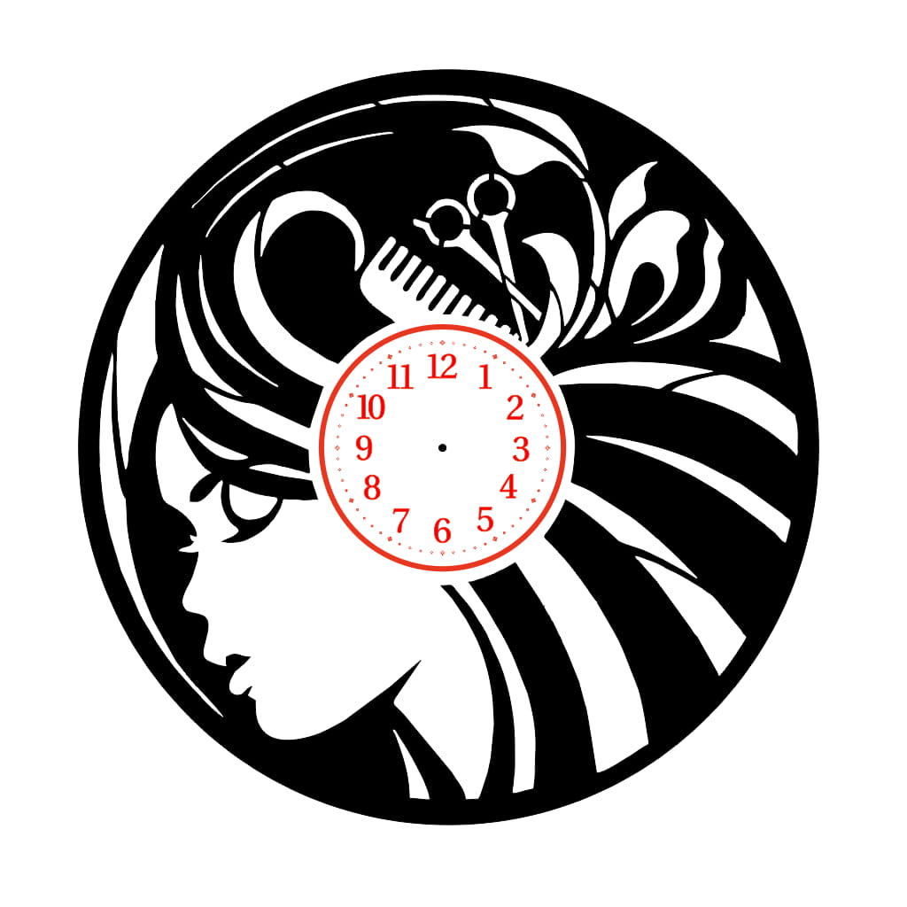 Laser Cut Beauty Hair Salon Wall Clock