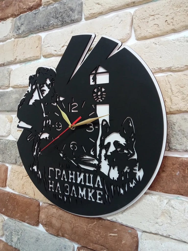 Laser Cut Military Wall Clock Gift to Border Guard