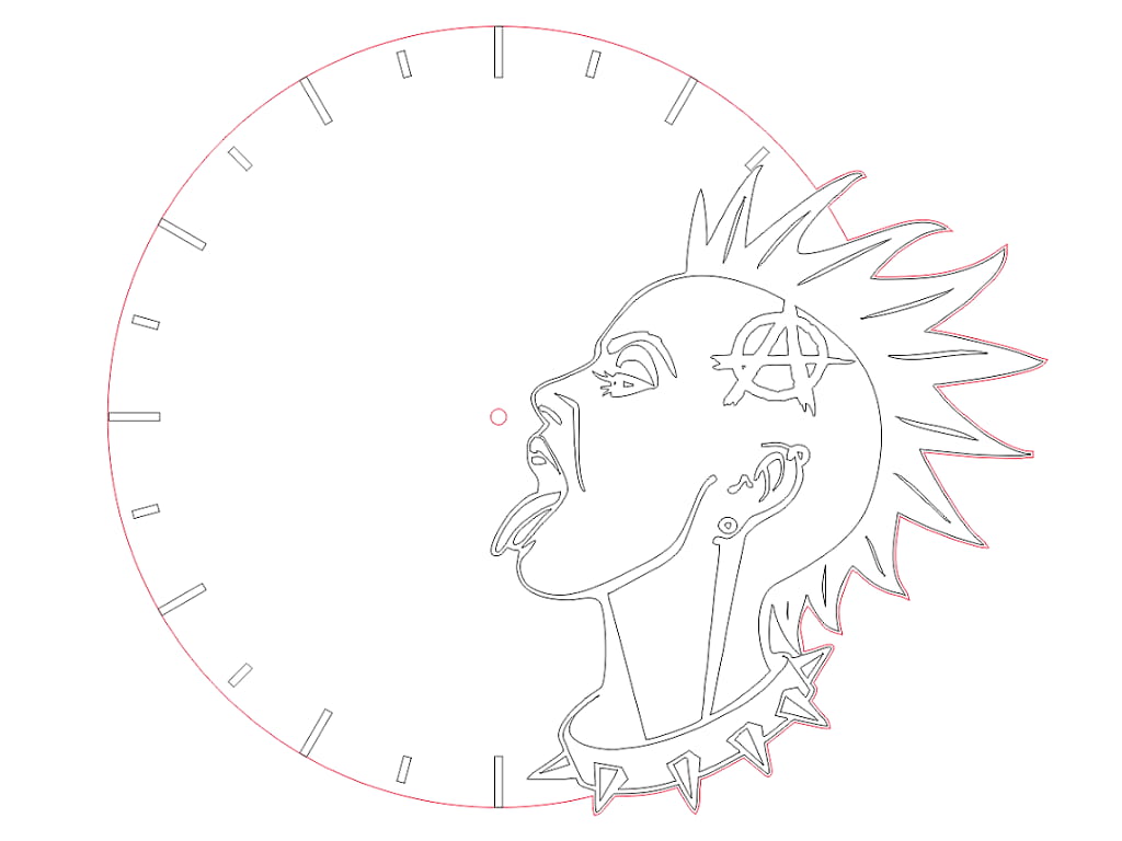 Laser Cut Wooden Clock Punks Not Dead