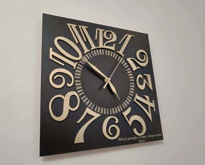 Laser Cut Wall Clock with Classic Design
