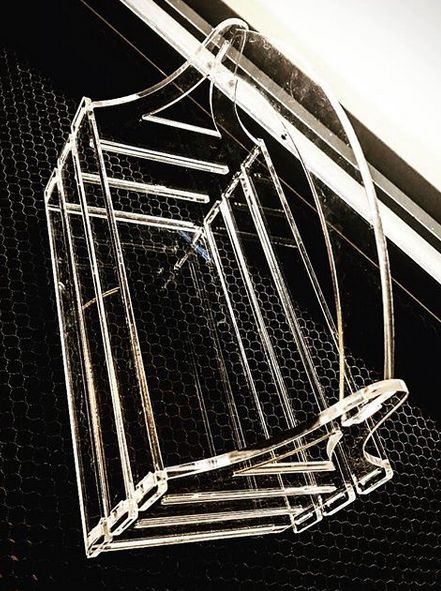 Laser Cut Acrylic Basket With Handle