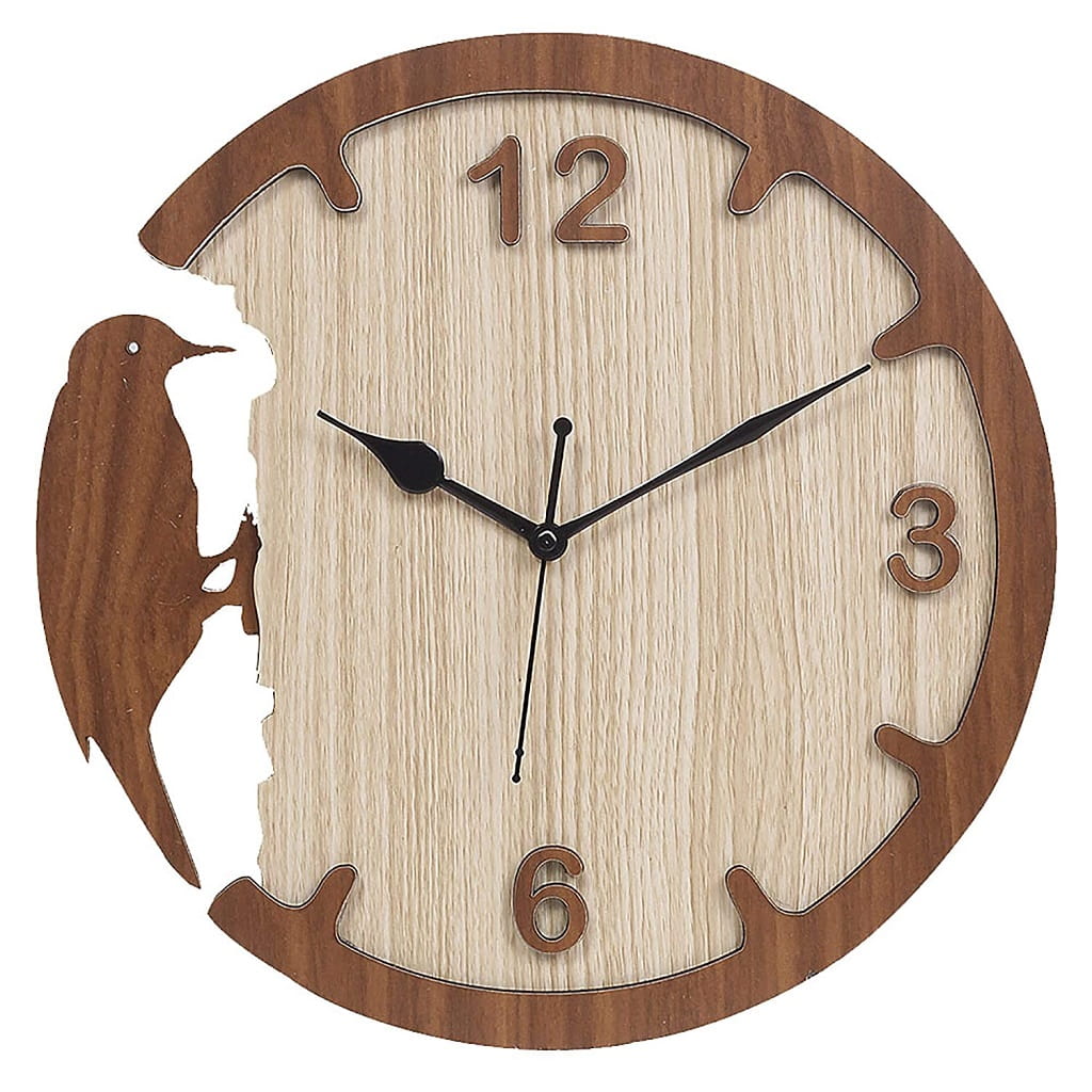 Laser Cut Woodpecker Wooden Wall Clock