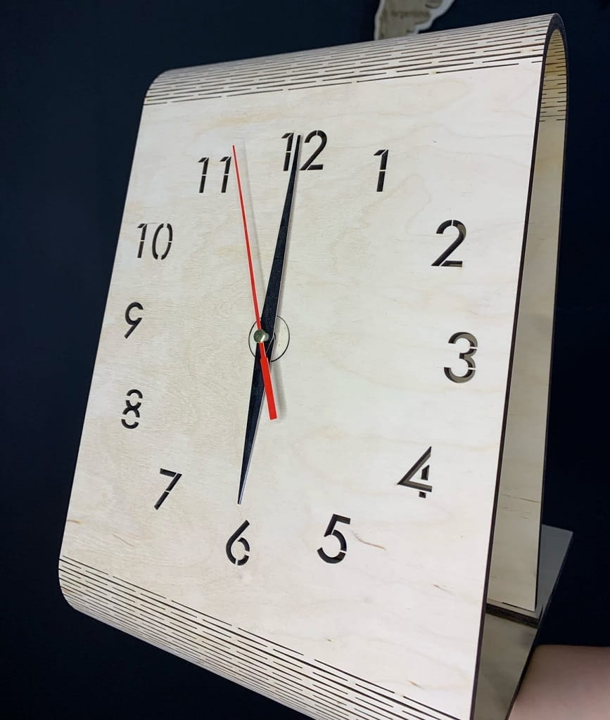 Laser Cut Living Hinge Wooden Table Clock